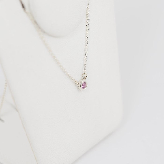 Tiffany & Co. Tiffany Color Vis the Yard Pendant Pink Sapphire 925 Silver Necklace with Case