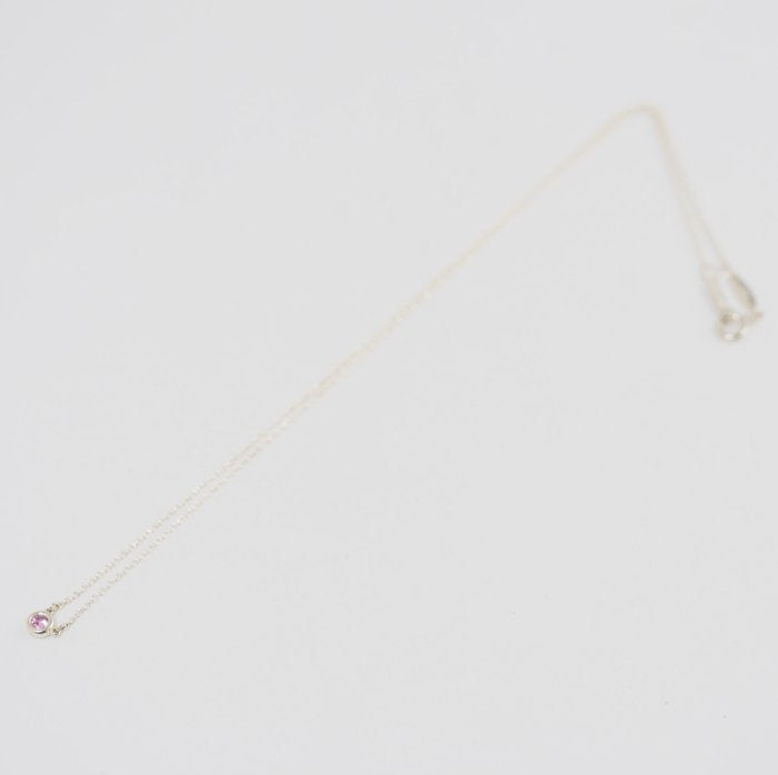 Tiffany & Co. Tiffany Color Vis the Yard Pendant Pink Sapphire 925 Silver Necklace with Case