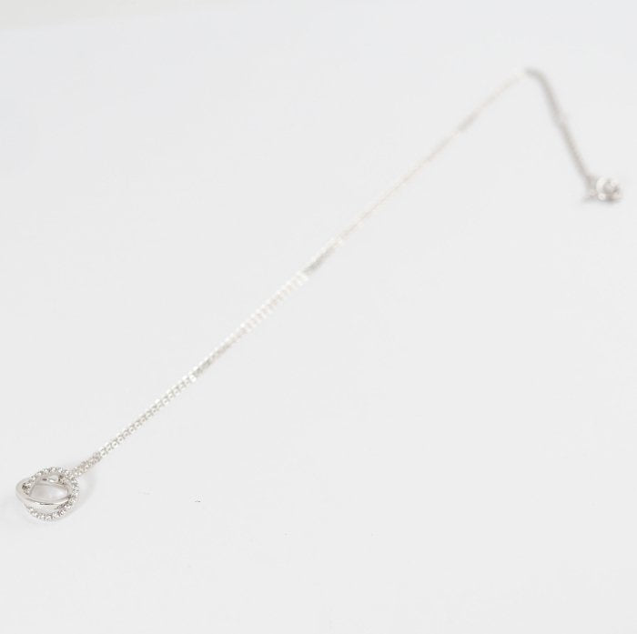 VENDOME AOYAMA Vendome Aoyama K18 white gold diamond double circle necklace with case
