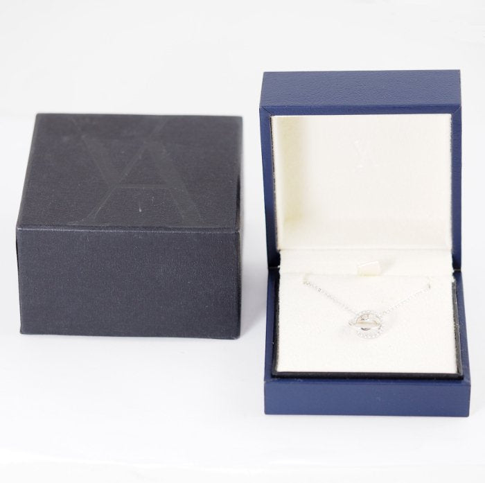 VENDOME AOYAMA Vendome Aoyama K18 white gold diamond double circle necklace with case