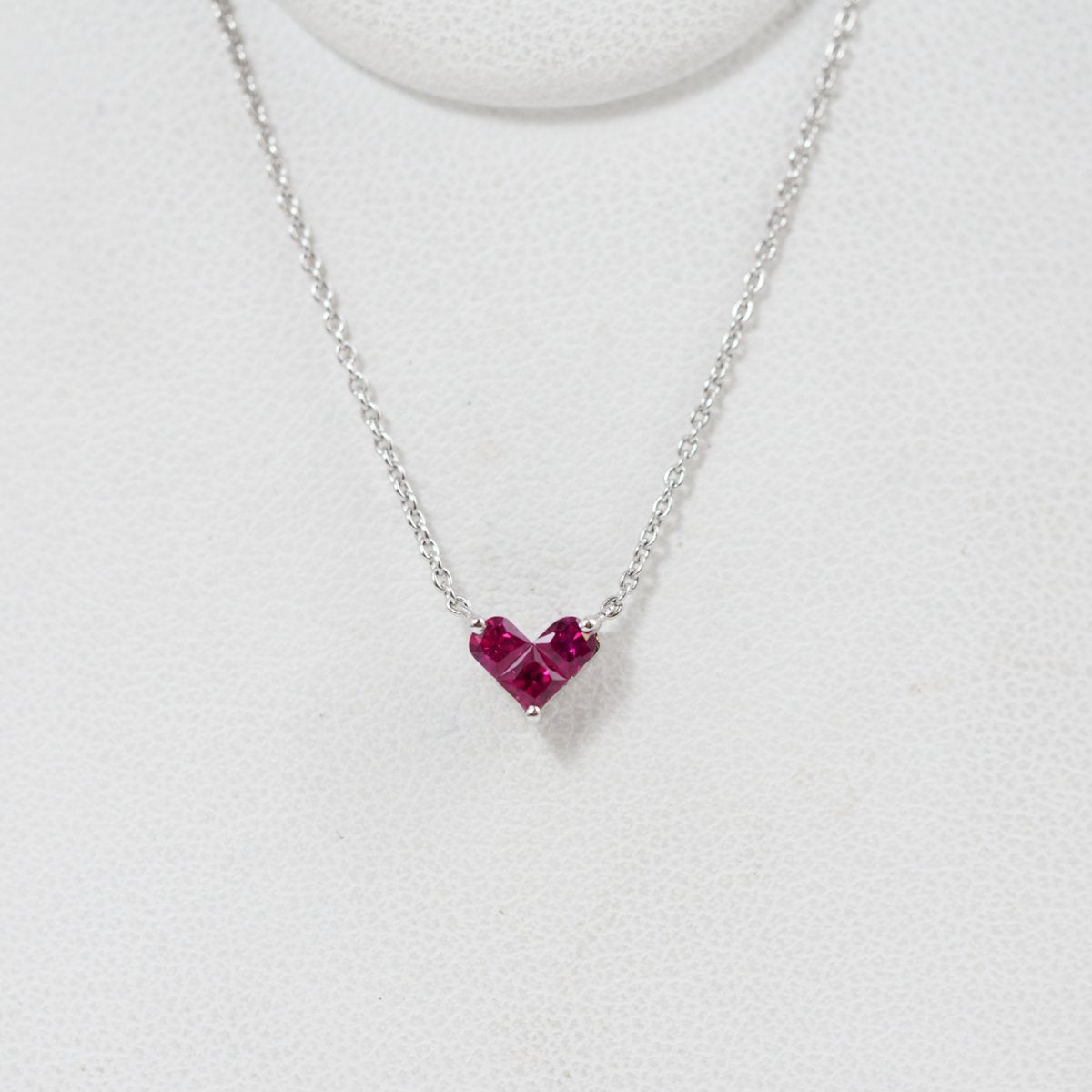 STAR JEWELRY Mystery Heart Ruby 0.25ct K18 White Gold Necklace
