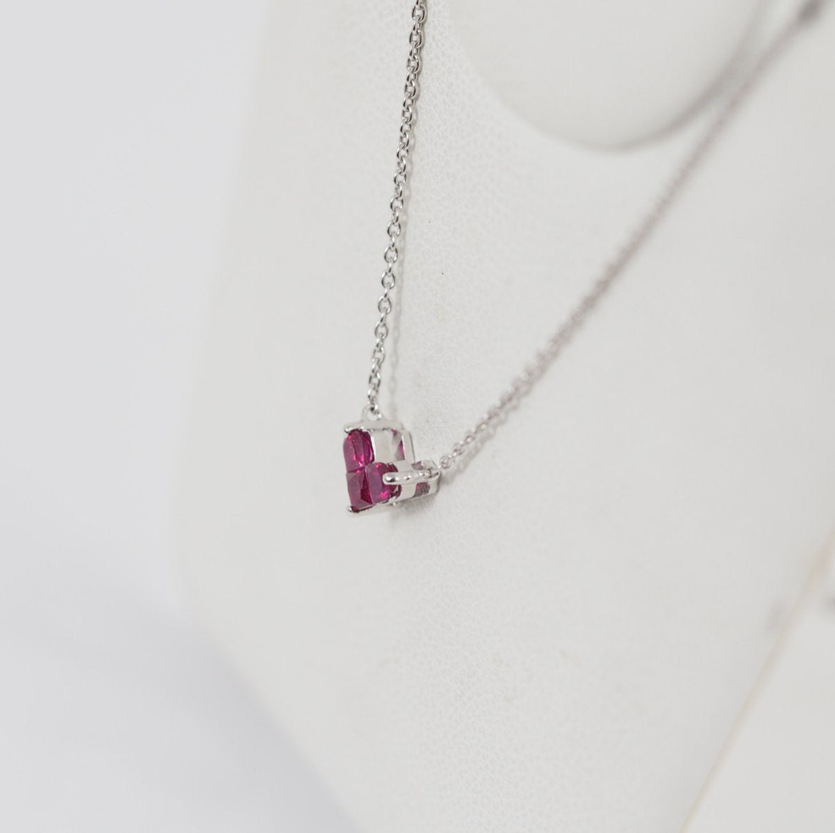 STAR JEWELRY Mystery Heart Ruby 0.25ct K18 White Gold Necklace