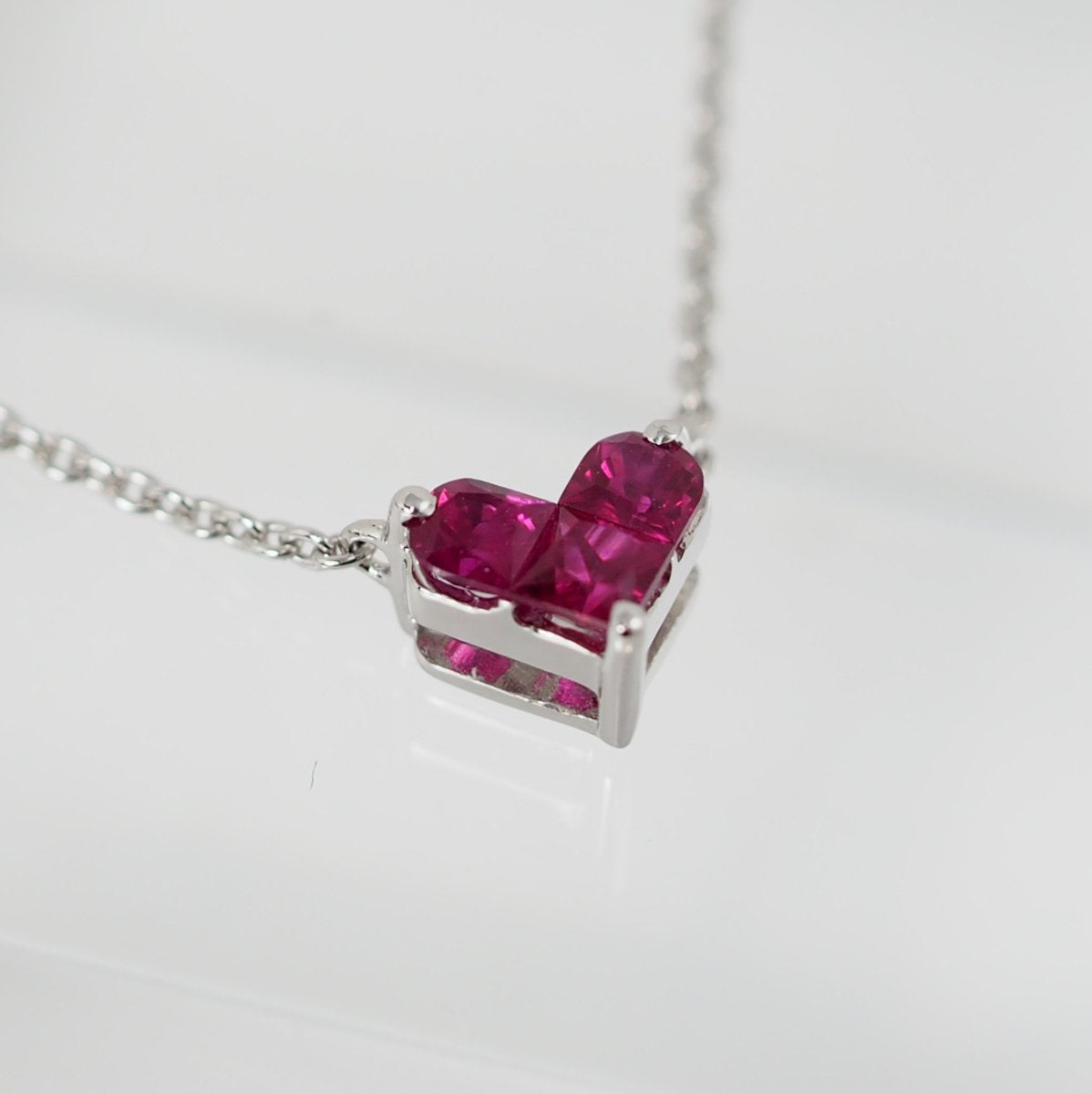 STAR JEWELRY Mystery Heart Ruby 0.25ct K18 White Gold Necklace