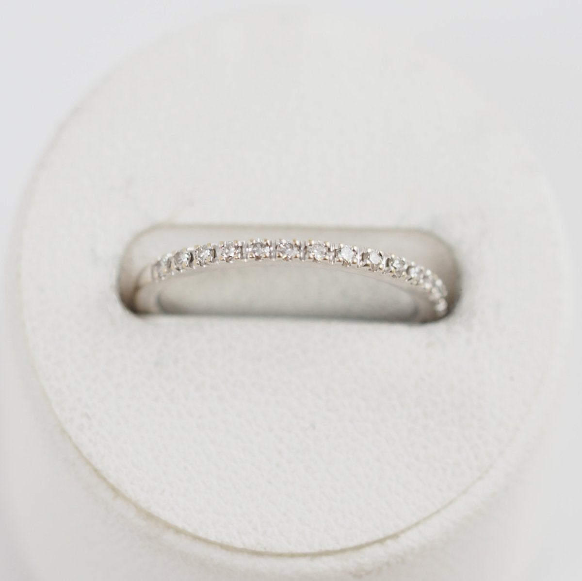STAR JEWELRY Star Jewelry K18WG Diamond 0.08ct Half Eternity Pinky Ring No. 3 Regular Warranty Included