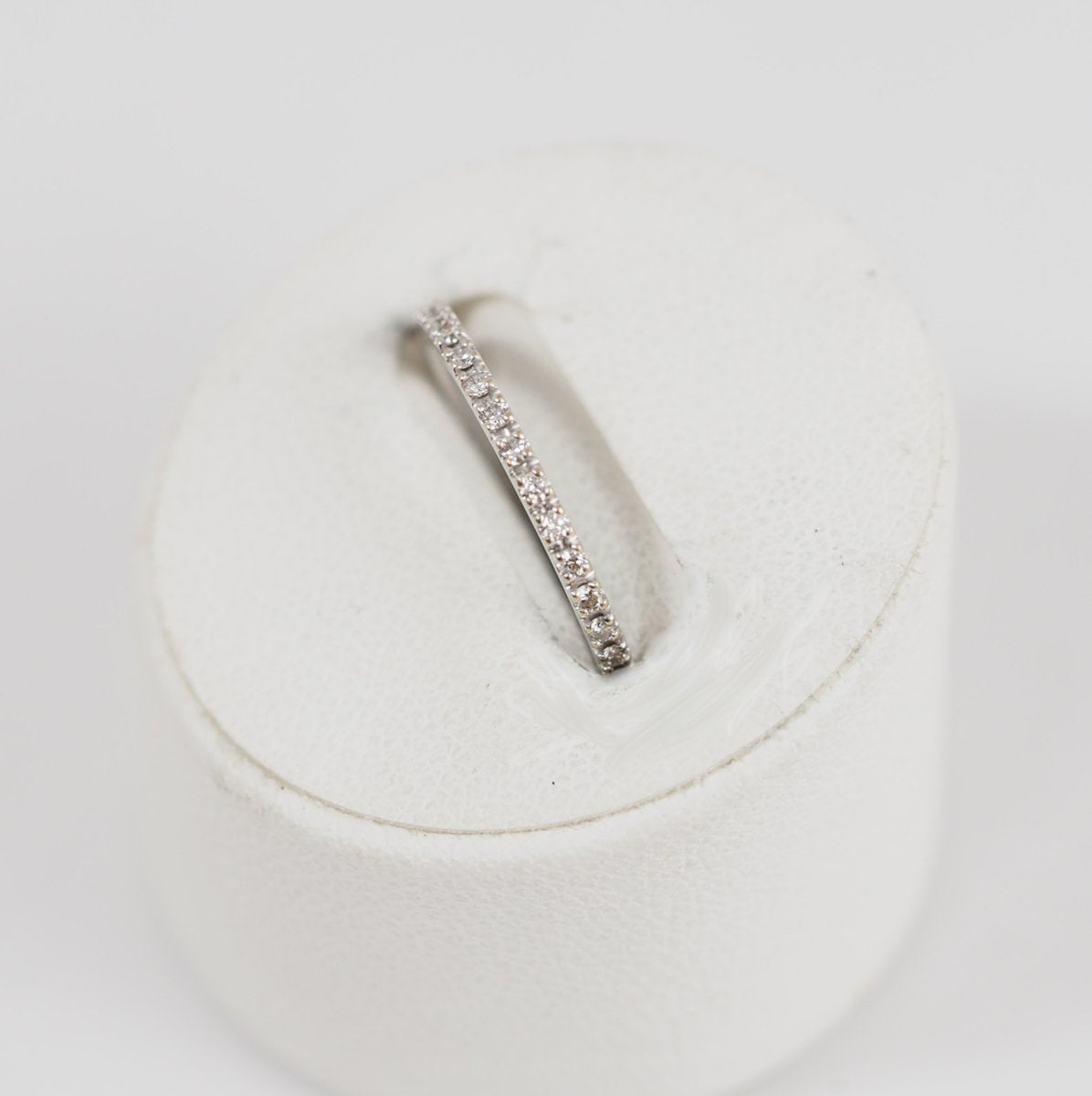 STAR JEWELRY Star Jewelry K18WG Diamond 0.08ct Half Eternity Pinky Ring No. 3 Regular Warranty Included