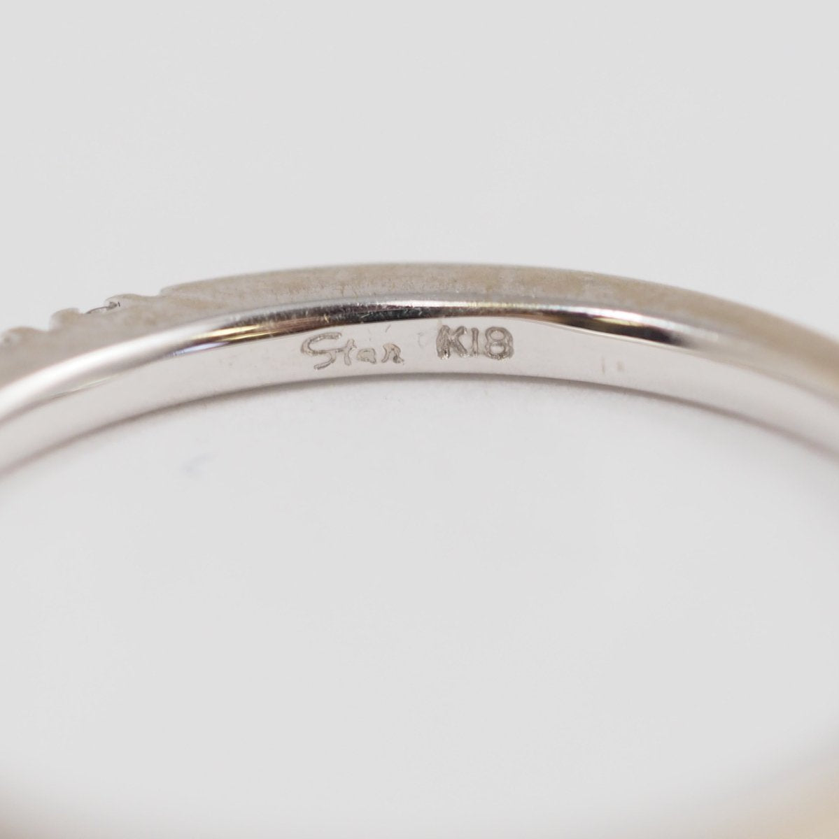 STAR JEWELRY Star Jewelry K18WG Diamond 0.08ct Half Eternity Pinky Ring No. 3 Regular Warranty Included