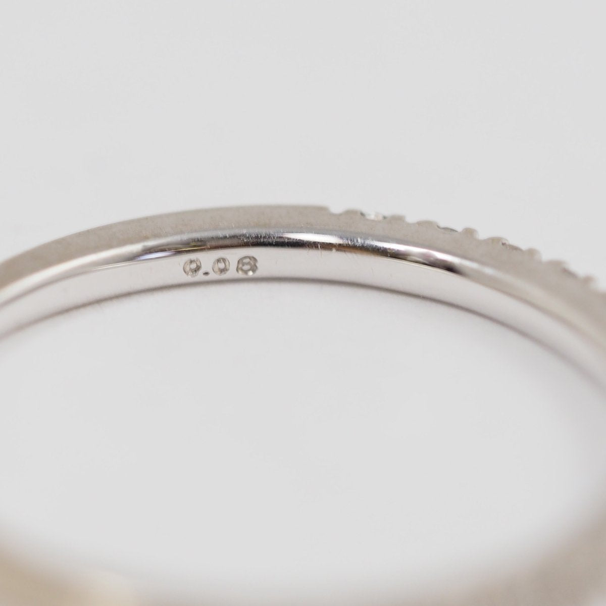 STAR JEWELRY Star Jewelry K18WG Diamond 0.08ct Half Eternity Pinky Ring No. 3 Regular Warranty Included