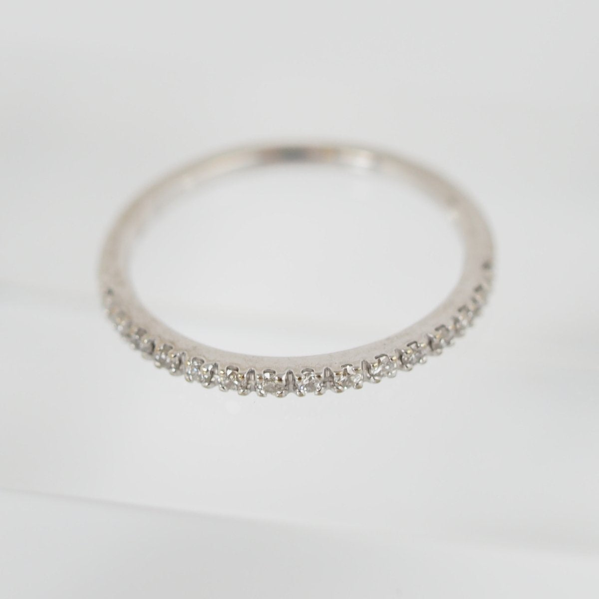 STAR JEWELRY Star Jewelry K18WG Diamond 0.08ct Half Eternity Pinky Ring No. 3 Regular Warranty Included