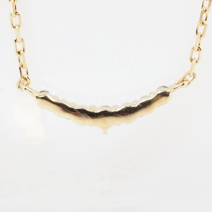 agete Agate Diamond 0.05ct K10 Yellow Gold Necklace