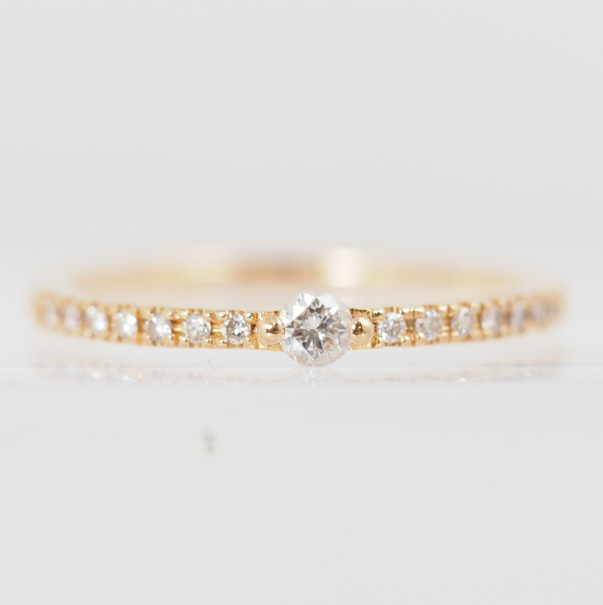 STAR JEWELRY Diamond 0.10ct K18 pink gold ring No. 6 with case