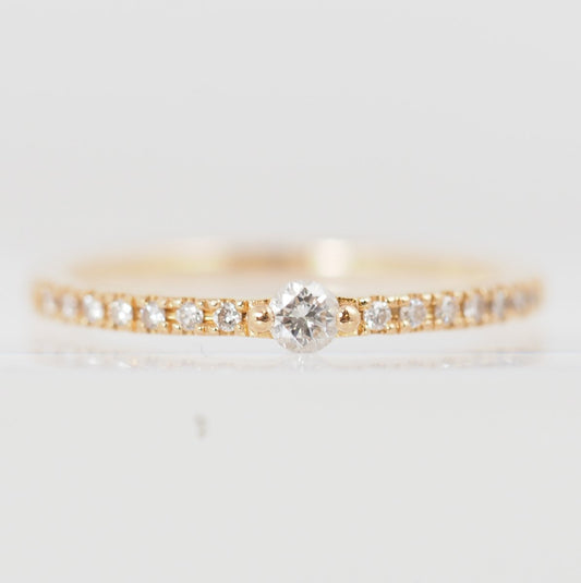 STAR JEWELRY Diamond 0.10ct K18 pink gold ring No. 6 with case