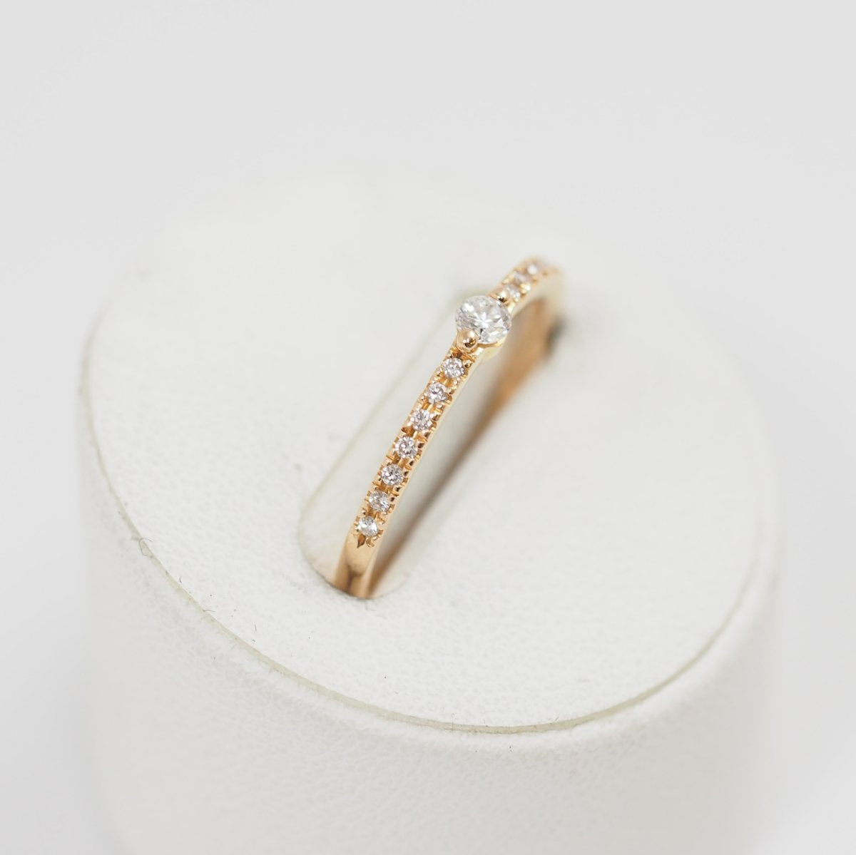 STAR JEWELRY Diamond 0.10ct K18 pink gold ring No. 6 with case