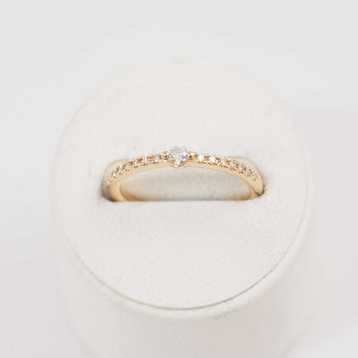 STAR JEWELRY Diamond 0.10ct K18 pink gold ring No. 6 with case