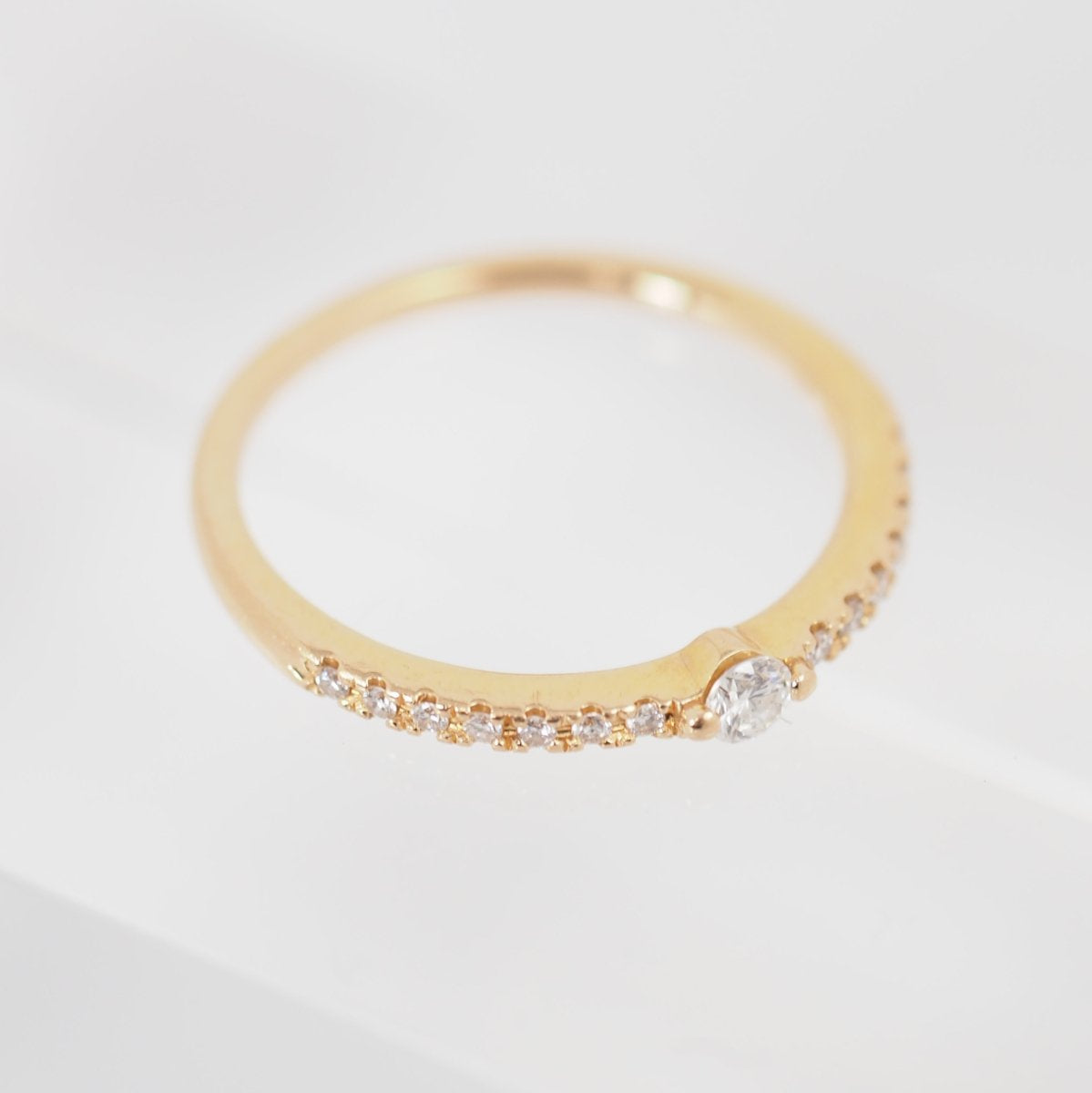 STAR JEWELRY Diamond 0.10ct K18 pink gold ring No. 6 with case