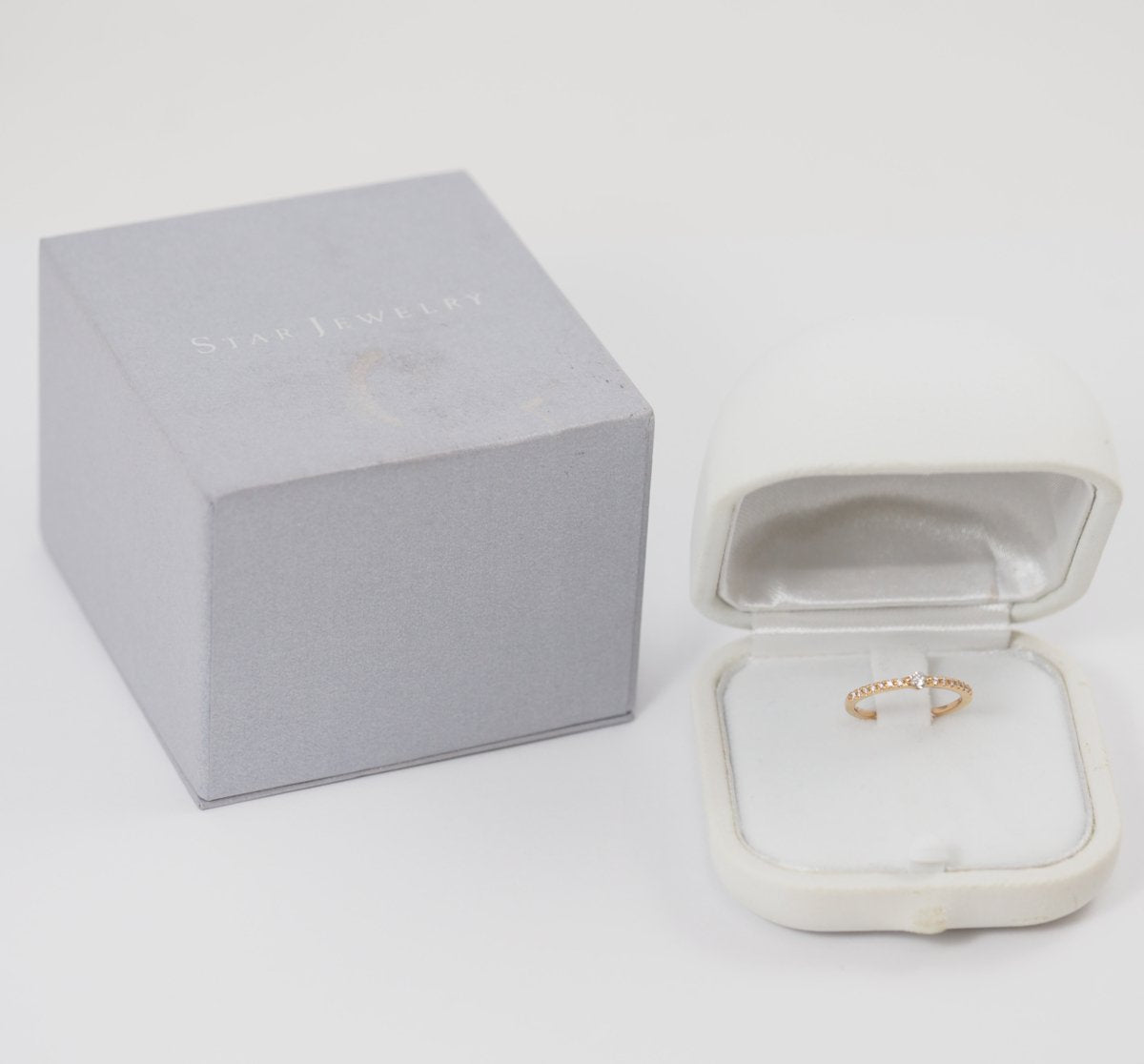 STAR JEWELRY Diamond 0.10ct K18 pink gold ring No. 6 with case