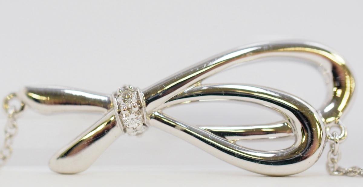 Tiffany & Co. Tiffany Bow 750 K18WG Diamond Bracelet with Case