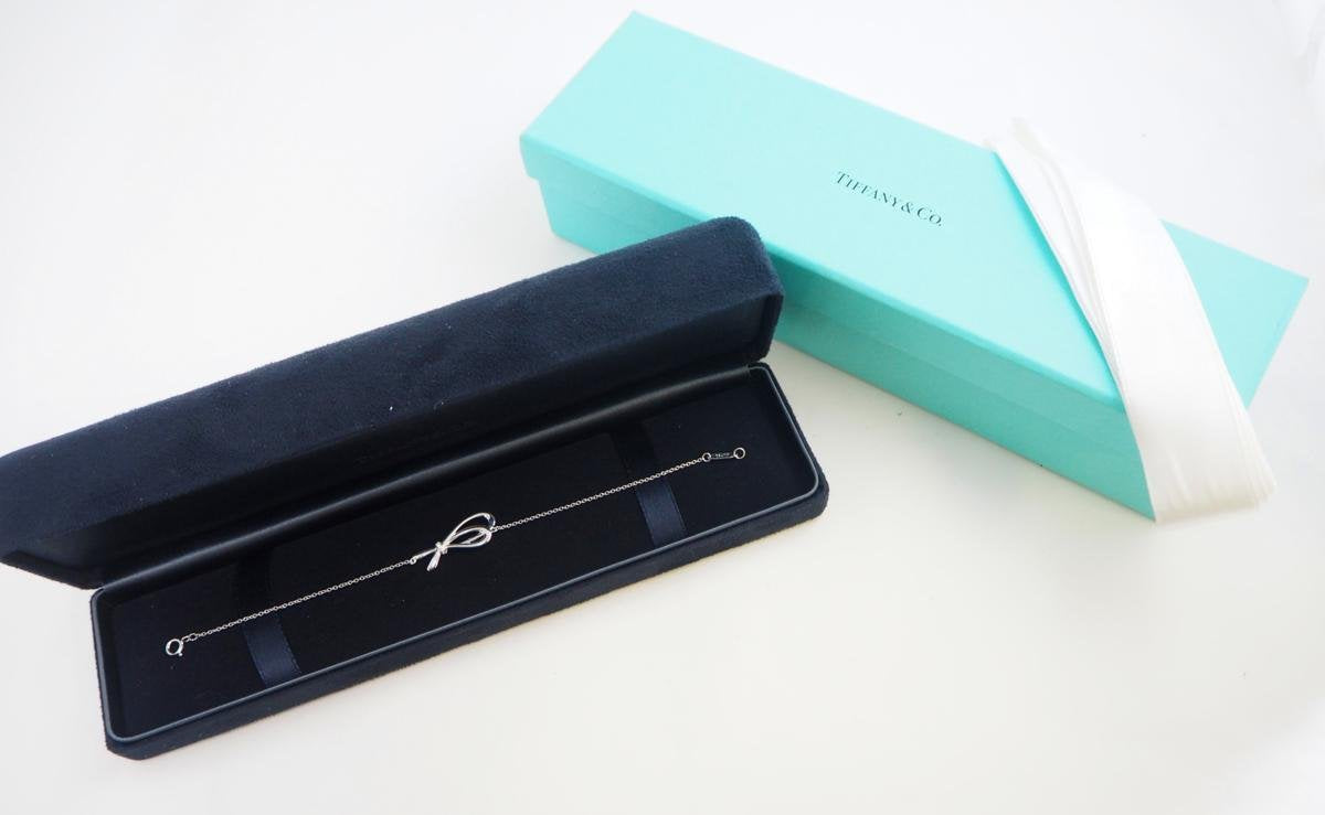 Tiffany & Co. Tiffany Bow 750 K18WG Diamond Bracelet with Case