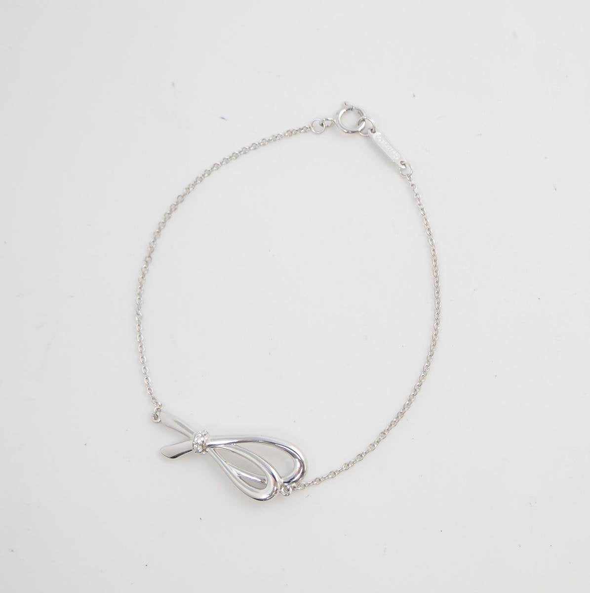 Tiffany & Co. Tiffany Bow 750 K18WG Diamond Bracelet with Case