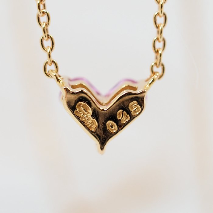 STAR JEWELRY Star Jewelry Mystery Heart Pink Sapphire 0.25ct K18 Pink Gold Necklace