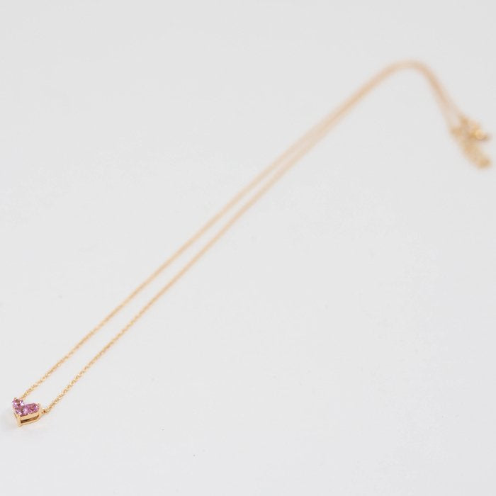 STAR JEWELRY Star Jewelry Mystery Heart Pink Sapphire 0.25ct K18 Pink Gold Necklace