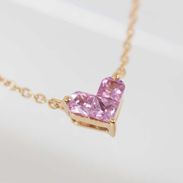 STAR JEWELRY Star Jewelry Mystery Heart Pink Sapphire 0.25ct K18 Pink Gold Necklace