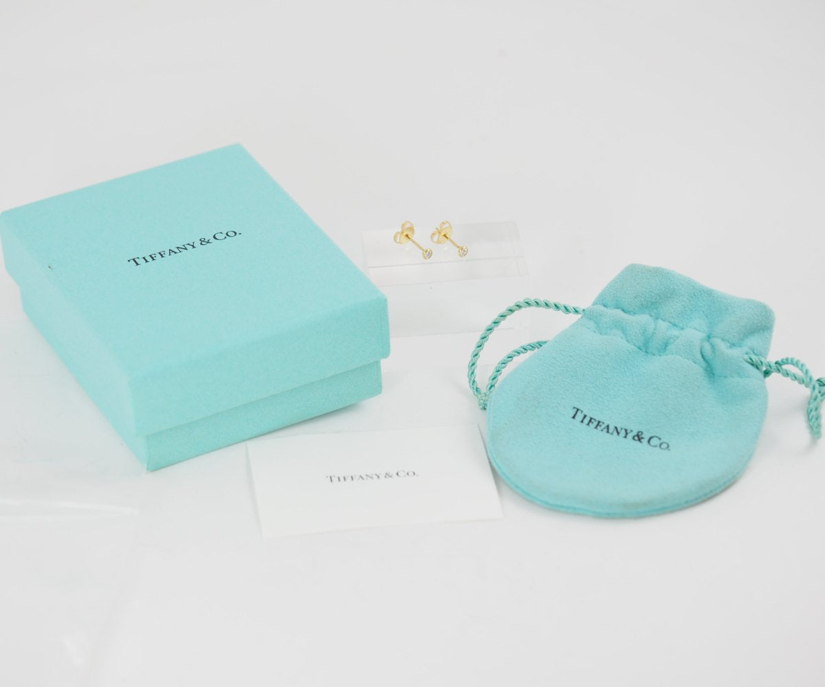Tiffany & Co. Tiffany Visor Yard Earrings Diamond 750K18 Yellow Gold with Case