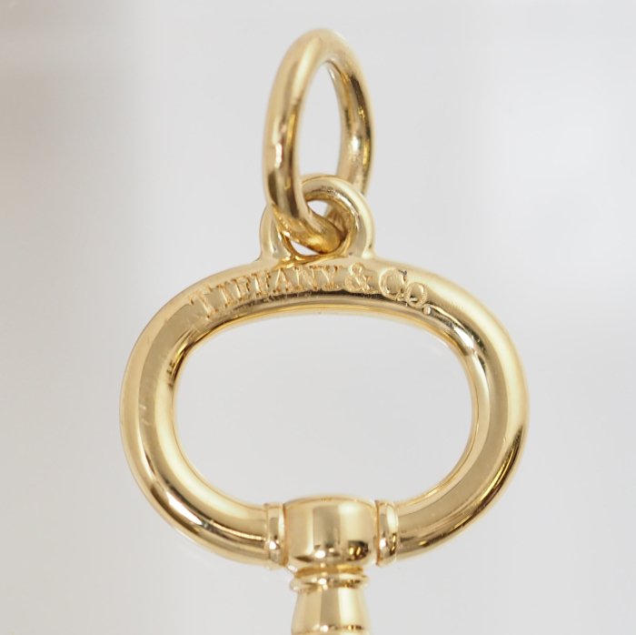 Tiffany & Co. Tiffany 750 K18 Yellow Gold Oval Key Pendant Top Pen Top with Case