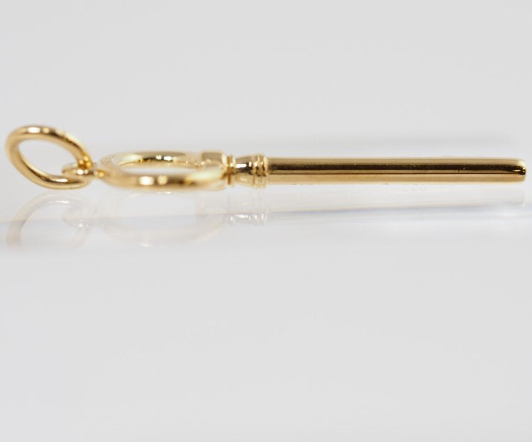 Tiffany & Co. Tiffany 750 K18 Yellow Gold Oval Key Pendant Top Pen Top with Case