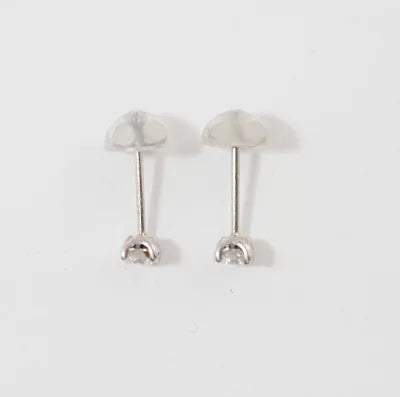 4℃ Pt900 1粒ダイヤモンド0.108ct/0.106ct ピアス