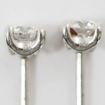 4℃ Pt900 1粒ダイヤモンド0.108ct/0.106ct ピアス