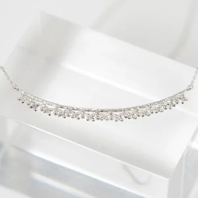 未使用・美品 STARJEWELRYGirl スタージュエリーガール K10WG レース ライン ネックレス 正規保証書・ケース付