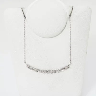 未使用・美品 STARJEWELRYGirl スタージュエリーガール K10WG レース ライン ネックレス 正規保証書・ケース付
