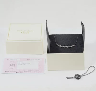 未使用・美品 STARJEWELRYGirl スタージュエリーガール K10WG レース ライン ネックレス 正規保証書・ケース付