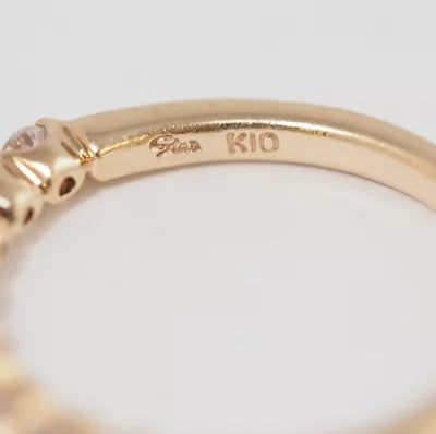 STAR JEWELRY スタージュエリー K10ピンクゴールド クリアストーン ピンキーリング 3号