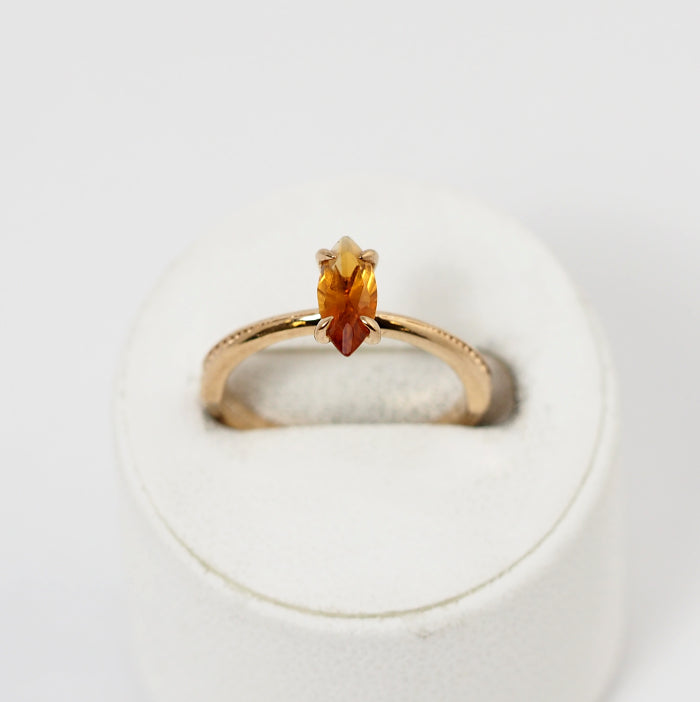 agete Agate K10 Yellow Gold Colored Stone Pinky Ring No. 5