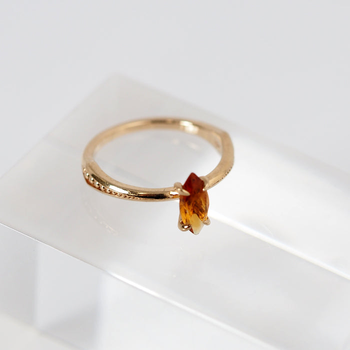 agete Agate K10 Yellow Gold Colored Stone Pinky Ring No. 5