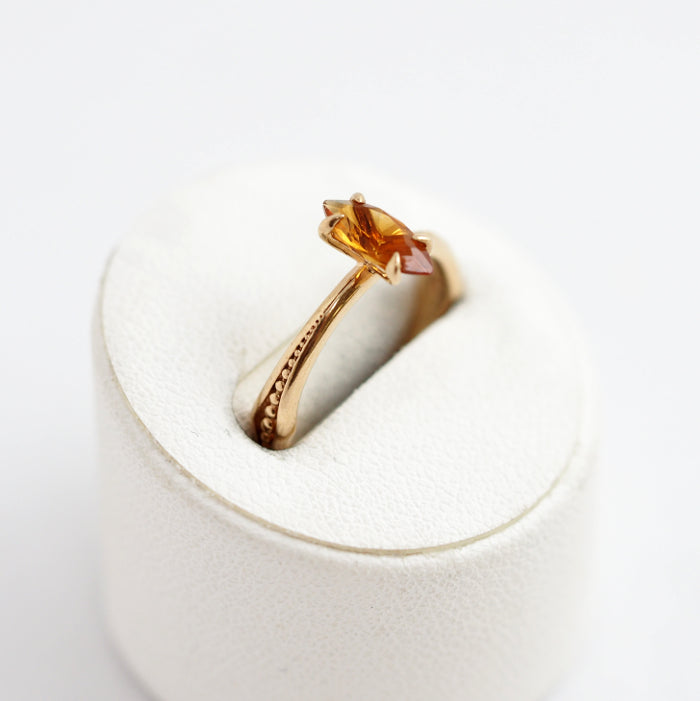 agete Agate K10 Yellow Gold Colored Stone Pinky Ring No. 5