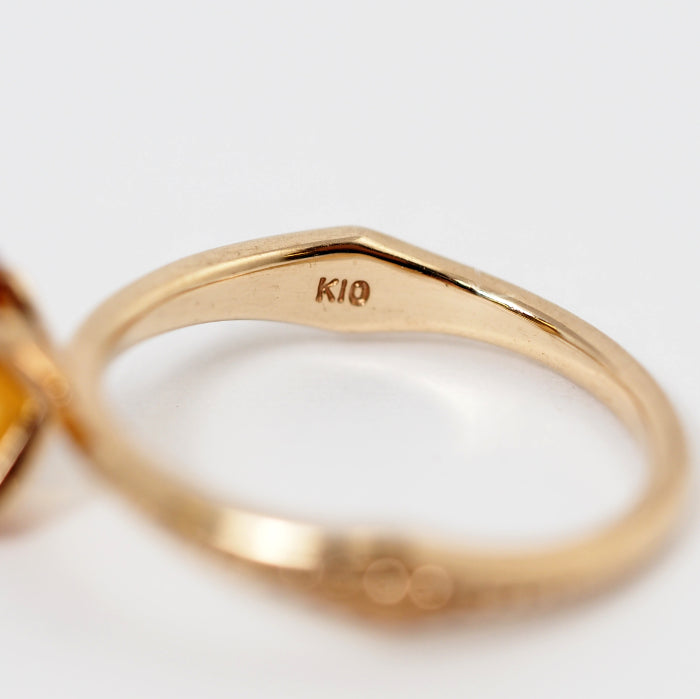 agete Agate K10 Yellow Gold Colored Stone Pinky Ring No. 5