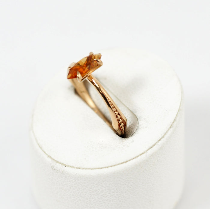 agete Agate K10 Yellow Gold Colored Stone Pinky Ring No. 5