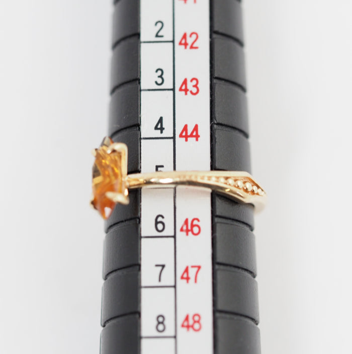 agete Agate K10 Yellow Gold Colored Stone Pinky Ring No. 5