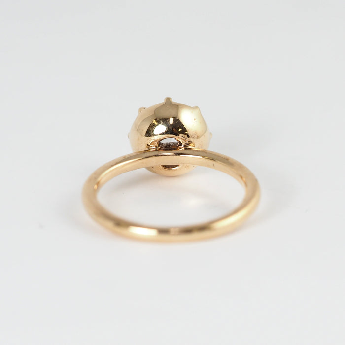 agete Agate K10 Yellow Gold Clear Stone Ring No. 11