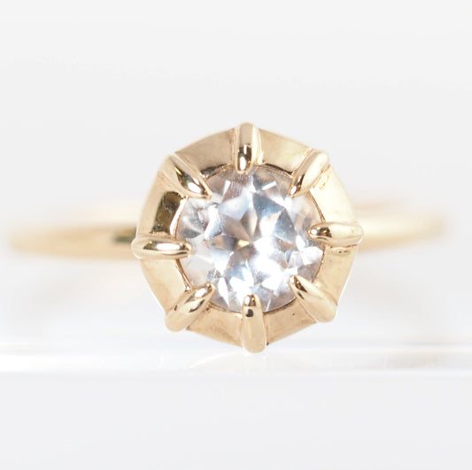 agete Agate K10 Yellow Gold Clear Stone Ring No. 11