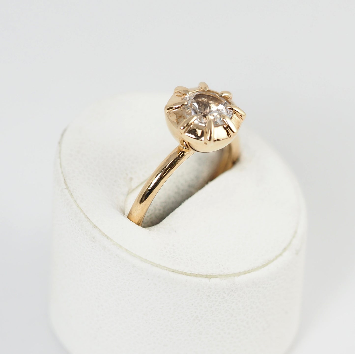 agete Agate K10 Yellow Gold Clear Stone Ring No. 11