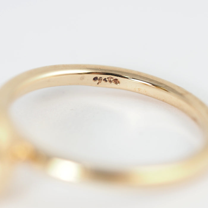 agete Agate K10 Yellow Gold Clear Stone Ring No. 11