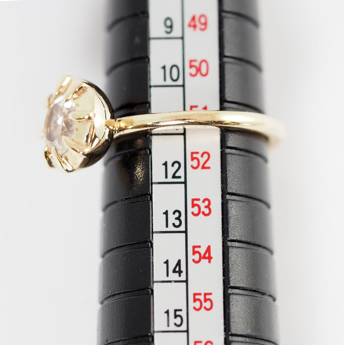 agete Agate K10 Yellow Gold Clear Stone Ring No. 11