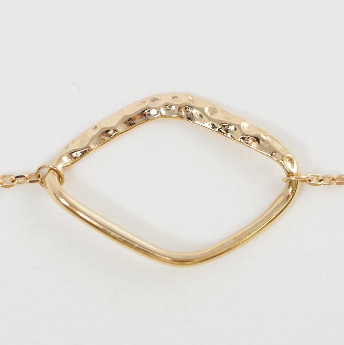 agete Agate K10 Yellow Gold Diamond 0.02ct Colored Stone Long Chain Necklace