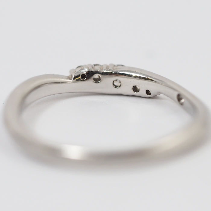 STAR JEWELRY スタージュエリー Pt950 ダイヤ0.09ct ウエーブ リング 8号 正規保証書付
