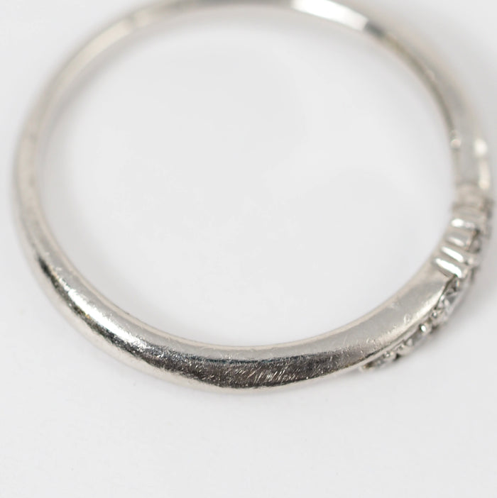 STAR JEWELRY スタージュエリー Pt950 ダイヤ0.09ct ウエーブ リング 8号 正規保証書付