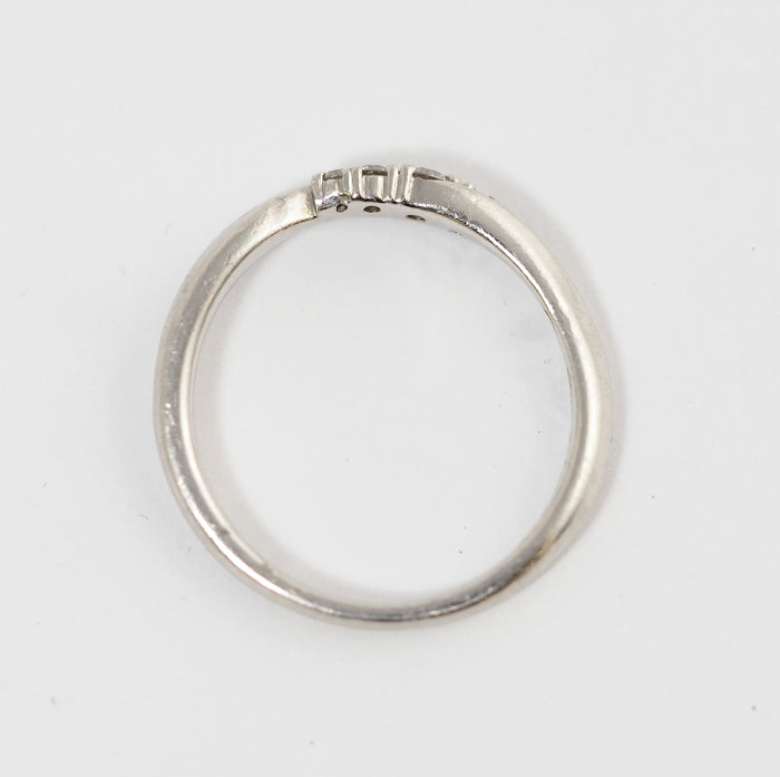 STAR JEWELRY スタージュエリー Pt950 ダイヤ0.09ct ウエーブ リング 8号 正規保証書付