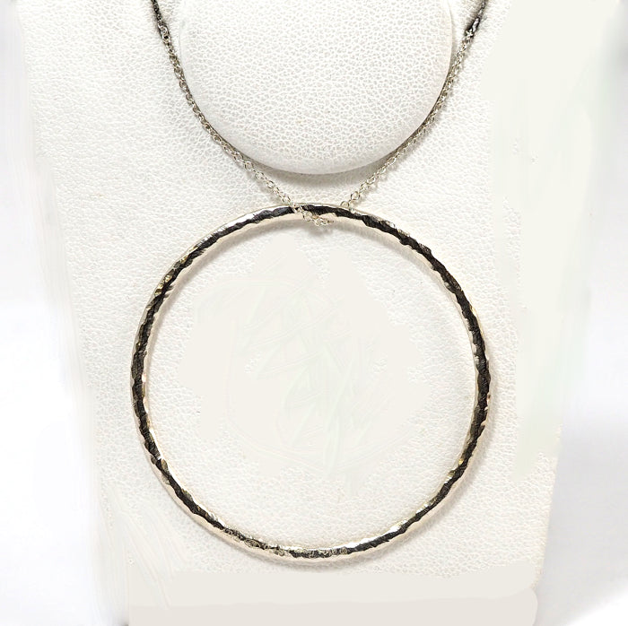 Tiffany & Co. Tiffany SV925 Silver Hammered Circle Necklace with Case